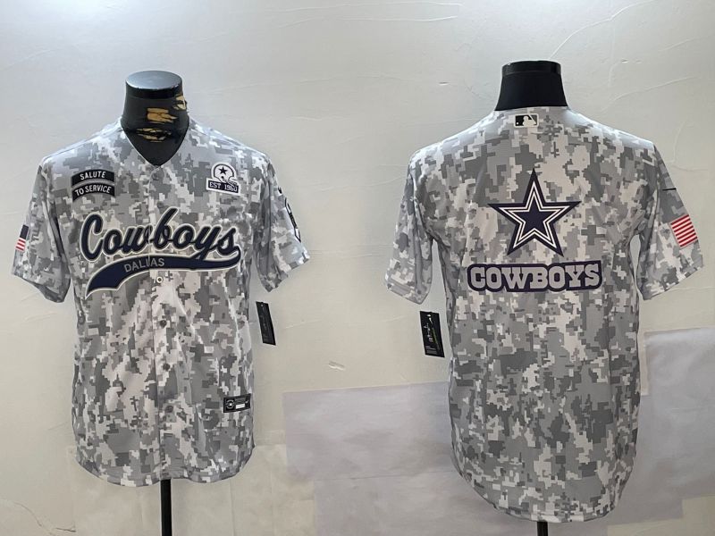 Men Dallas Cowboys Blank Nike Arctic Camo 2024 Salute to Service Limited NFL Jersey style 11